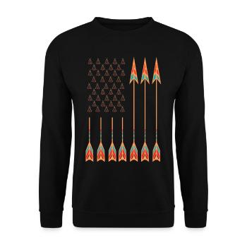 Native American Day, Us Flag, Tents & Arrows, - Unisex Sweatshirt - black - Front - Alina (178cm) & Michal (187cm)