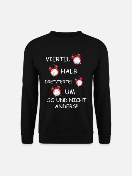 Uhrzeit im Osten , DDR Viertel Halb Dreiviertel - Unisex Pullover - Schwarz