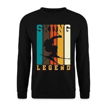 Apres Ski, Ski Legen, Ski Lehrer Outfit - Unisex Pullover - Schwarz - Vorne - Alina (178cm) & Michal (187cm)