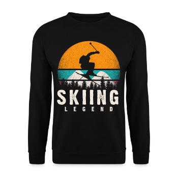 Apres Ski, Ski Legen, Ski Lehrer Outfit - Unisex Pullover - Schwarz - Vorne - Alina (178cm) & Michal (187cm)