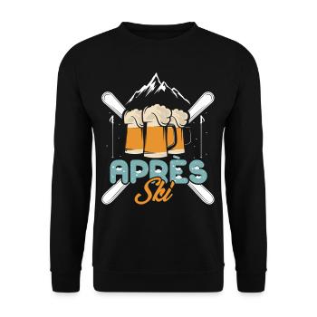 Après-ski et tenue de bière pour la fête en montagne - Sweat-shirt Unisexe - noir - Devant - Alina (178cm) & Michal (187cm)