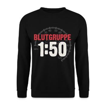 Blood Group 1:50 Gasoline Moped DDR Ostalgie Simson - Unisex Sweatshirt - black - Front - Alina (178cm) & Michal (187cm)