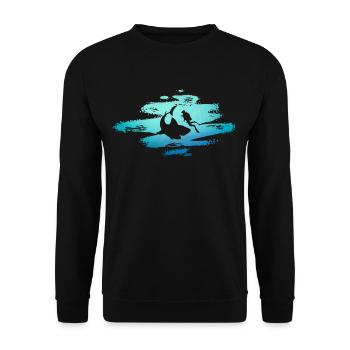 Requin dans l'océan avec des plongeurs, grand requin-marteau requin blanc - Sweat-shirt Unisexe - noir - Devant - Alina (178cm) & Michal (187cm)
