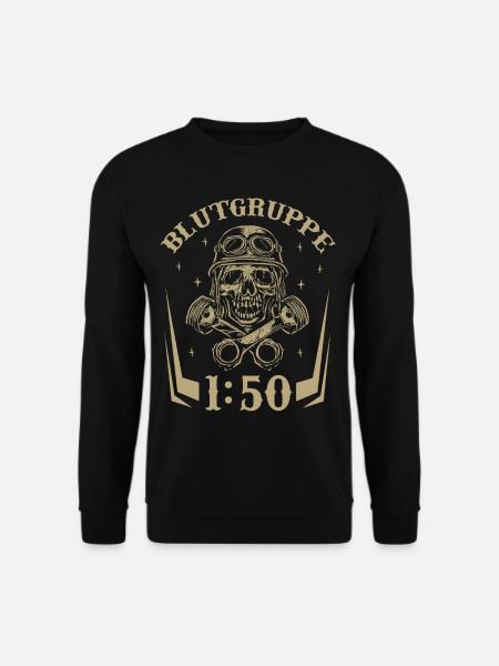 Blutgruppe 1:50 Ostalgie Moped Motorrad DDR Simmi - Unisex Pullover - Schwarz