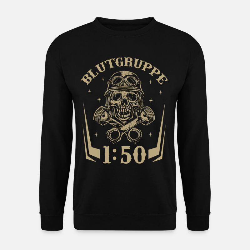 Blutgruppe 1:50 Ostalgie Moped Motorrad DDR Simmi - Unisex Pullover - Schwarz