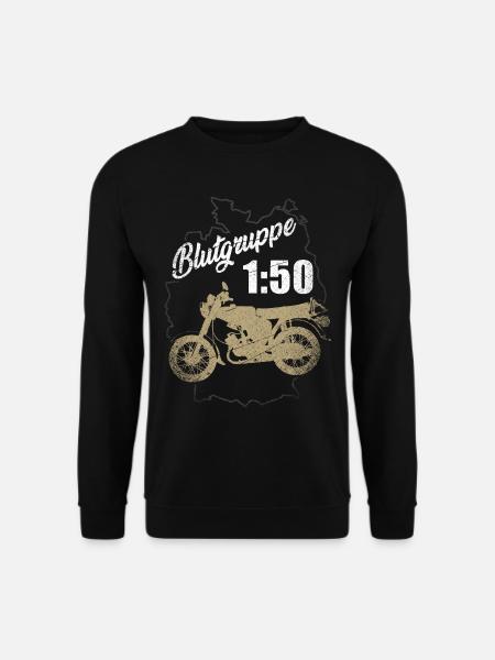 Blutgruppe 1:50 Benzin Kolben Moped Simson Osten - Unisex Pullover - Schwarz