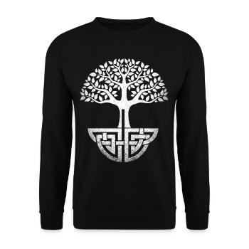 Celtic Tree of Life, Runes Irish Tree Gaelic - Unisex Sweatshirt - black - Front - Alina (178cm) & Michal (187cm)