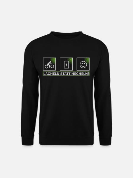 e bike , lächeln statt hecheln, mtb, mountainbike - Unisex Pullover - Schwarz