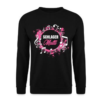Schlagermutti, Schlager, Stars, Party, Apres Ski - Unisex Pullover - Schwarz - Vorne - Alina (178cm) & Michal (187cm)