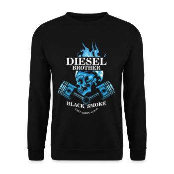 Diesel Brother Black Smoke, Fast Dirty Loud - Sweat-shirt Unisexe - noir - Devant - Alina (178cm) & Michal (187cm)