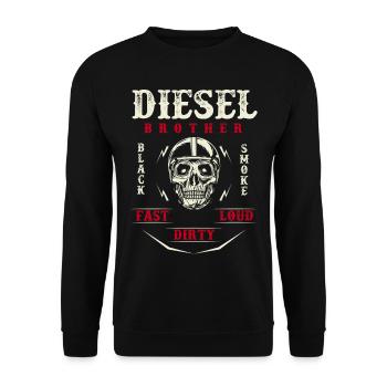 Diesel Power Diesel Brother Black Smoke Dirty Loud - Sweat-shirt Unisexe - noir - Devant - Alina (178cm) & Michal (187cm)