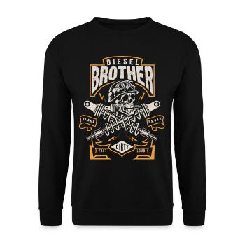 Diesel Power Diesel Brother Black Smoke Dirty Loud - Sweat-shirt Unisexe - noir - Devant - Alina (178cm) & Michal (187cm)