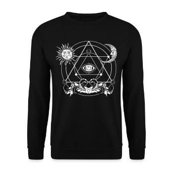 Black Magic 3rd Eye Occult Blackcraft Magic - Unisex Sweatshirt - black - Front - Alina (178cm) & Michal (187cm)