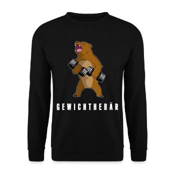 Süsser Bär Gewichthebär, Gewichtheber - Unisex Pullover - Schwarz - Vorne - Alina (178cm) & Michal (187cm)