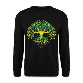 Tree of Life, Chakras for Spiritual Yoga, Buddha - Unisex Sweatshirt - black - Front - Alina (178cm) & Michal (187cm)