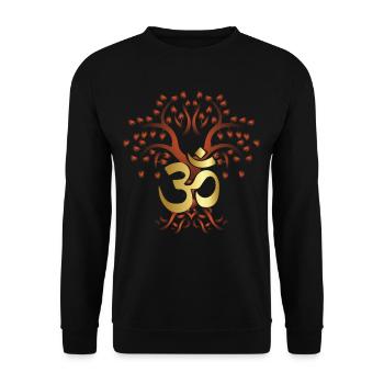 Lebensbaum , Chakras für spirituelles Yoga, Buddha - Unisex Pullover - Schwarz - Vorne - Alina (178cm) & Michal (187cm)