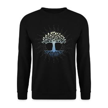 Tree of Life, Chakras for Spiritual Yoga, Buddha - Unisex Sweatshirt - black - Front - Alina (178cm) & Michal (187cm)