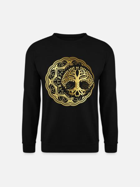 Lebensbaum , Chakras für spirituelles Yoga, Buddha - Unisex Pullover - Schwarz