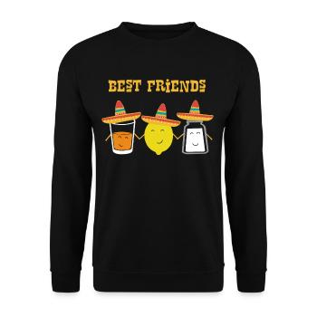 Tequila Best friends, Sombrero Lemon Salt Party - Sweat-shirt Unisexe - noir - Devant - Alina (178cm) & Michal (187cm)