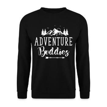 Adventure Buddies Nature Freaks, Hiking Camping - Unisex Sweatshirt - black - Front - Alina (178cm) & Michal (187cm)