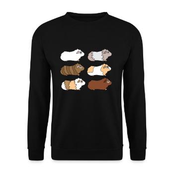 Cochon d'Inde animal de compagnie enfants tshirt cochon d'Inde - Sweat-shirt Unisexe - noir - Devant - Alina (178cm) & Michal (187cm)