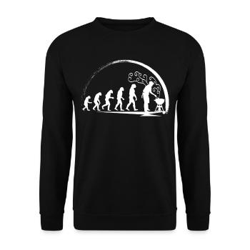 BBQ Grillmeister T-shirt ideal gift for that - Unisex Sweatshirt - black - Front - Alina (178cm) & Michal (187cm)