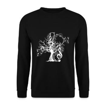 Clef gift tree treble clef music - Unisex Sweatshirt - black - Front - Alina (178cm) & Michal (187cm)