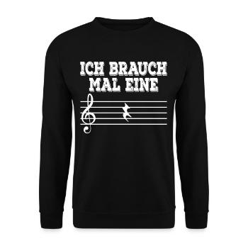 Musik ich brauch mal eine Pause Musiker T-Shirt Ge - Unisex Pullover - Schwarz - Vorne - Alina (178cm) & Michal (187cm)