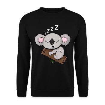 Cute Koala Bear Sleeping Bear with Bambu - Unisex Sweatshirt - black - Front - Alina (178cm) & Michal (187cm)