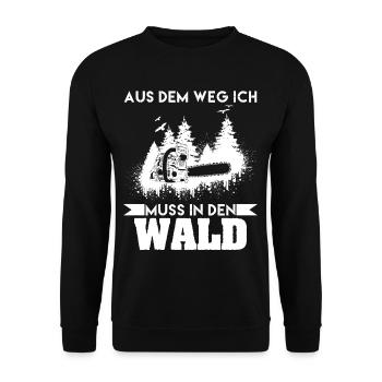 Sors du chemin, je dois aller chez le charpentier forestier - Sweat-shirt Unisexe - noir - Devant - Alina (178cm) & Michal (187cm)