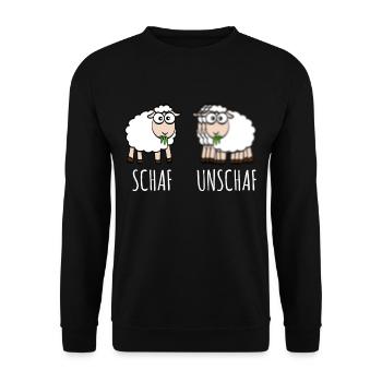 Sheep Unschaf Puns Word Games Geschenidee - Unisex Sweatshirt - black - Front - Alina (178cm) & Michal (187cm)