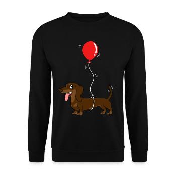 Drôle Chien Teckel Maman Chien Papa Chien Teckel - Sweat-shirt Unisexe - noir - Devant - Alina (178cm) & Michal (187cm)