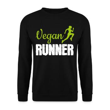 Vegan Runner courir Jogging Végétalien alimentation et - Sweat-shirt Unisexe - noir - Devant - Alina (178cm) & Michal (187cm)