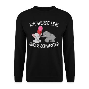 Chemise Bébé Grande Sœur Enfant 2020 Éléphant - Sweat-shirt Unisexe - noir - Devant - Alina (178cm) & Michal (187cm)