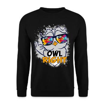 Owl Eagle Owl Cartoon Right Cool Eagle Owl Style - Unisex Sweatshirt - black - Front - Alina (178cm) & Michal (187cm)
