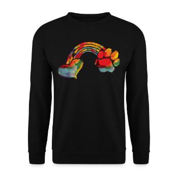 Arc-en-ciel coloré empreinte chien pattes chien - Sweat-shirt Unisexe - noir - Devant - Alina (178cm) & Michal (187cm)