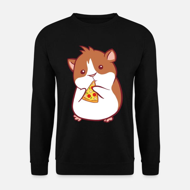 Cochon d'Inde et hamster avec pizza fast food - Sweat-shirt Unisexe - noir