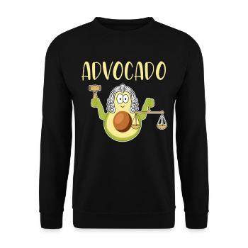 Avocado - Vegan Vegetarier Jura JUS Geschenkidee - Unisex Pullover - Schwarz - Vorne - Alina (178cm) & Michal (187cm)