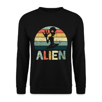 Aliens Alien UFO Aliens Sci-Fi Nouveau - Sweat-shirt Unisexe - noir - Devant - Alina (178cm) & Michal (187cm)