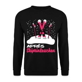 Funny Apres Ski Princesses T-Shirt Skiing - Unisex Sweatshirt - black - Front - Alina (178cm) & Michal (187cm)