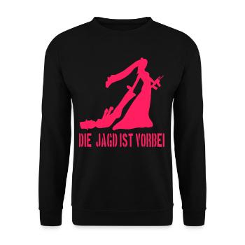 Funny Polter T-Shirt Marriage. The Hunt Is Over - Unisex Sweatshirt - black - Front - Alina (178cm) & Michal (187cm)