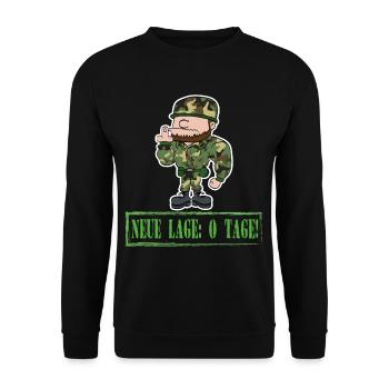 Lustiges Soldaten Abrüsten Bundeswehr Bundesheer - Unisex Pullover - Schwarz - Vorne - Alina (178cm) & Michal (187cm)