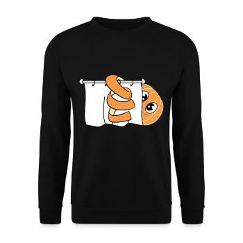 Naked tangerine while showering an orange without - Unisex Sweatshirt - black - Front - Alina (178cm) & Michal (187cm)