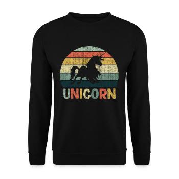Cadeau de licorne doux rétro - Sweat-shirt Unisexe - noir - Devant - Alina (178cm) & Michal (187cm)