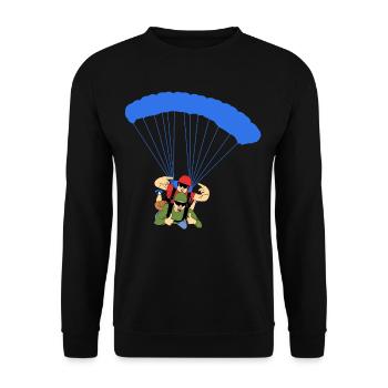 Skydiver Adrenaline Jump Skydiver - Unisex Sweatshirt - black - Front - Alina (178cm) & Michal (187cm)