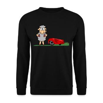 Drôle mouton tondeuse à gazon tondeuse - Sweat-shirt Unisexe - noir - Devant - Alina (178cm) & Michal (187cm)