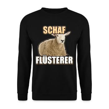 Schaf Flüsterer Landwirt Schafe - Unisex Pullover - Schwarz - Vorne - Alina (178cm) & Michal (187cm)