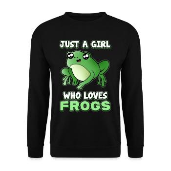 Juste une fille qui aime Froges Frog - Sweat-shirt Unisexe - noir - Devant - Alina (178cm) & Michal (187cm)