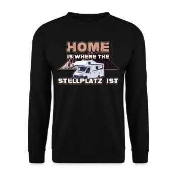 Funny Camper Outfit Caravan Camper Camp - Unisex Sweatshirt - black - Front - Alina (178cm) & Michal (187cm)