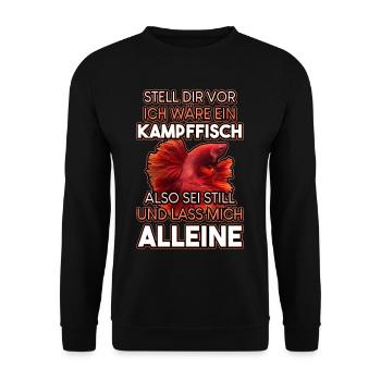 Lustiges Design Fische Aquaristik Aquarianer - Unisex Pullover - Schwarz - Vorne - Alina (178cm) & Michal (187cm)